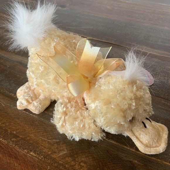 Dan Dee Soft Expressions Easter Friends Yellow Duck with Tags Bow Weighted Lovey - Picture 1 of 7